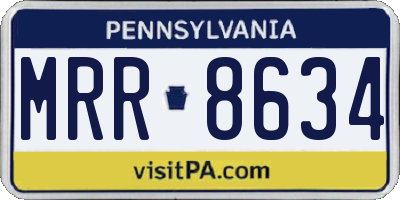 PA license plate MRR8634