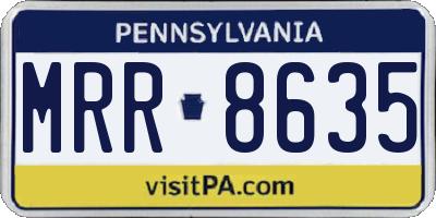 PA license plate MRR8635