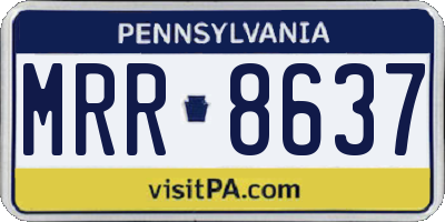 PA license plate MRR8637