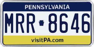 PA license plate MRR8646