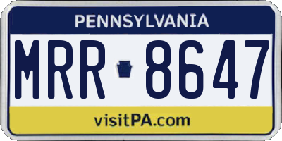 PA license plate MRR8647