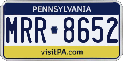 PA license plate MRR8652