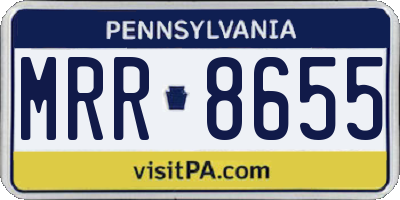 PA license plate MRR8655