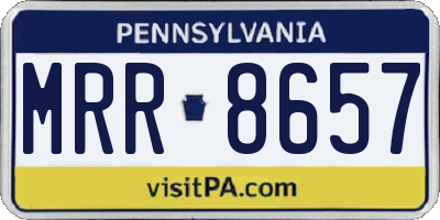 PA license plate MRR8657