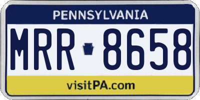 PA license plate MRR8658