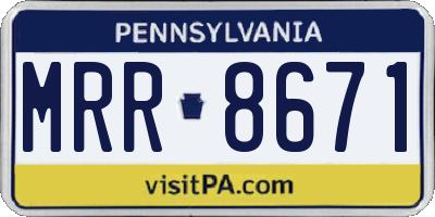 PA license plate MRR8671