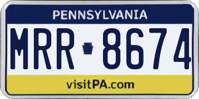 PA license plate MRR8674