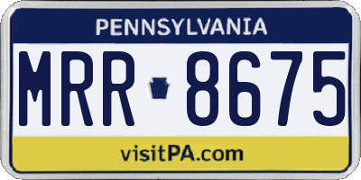 PA license plate MRR8675