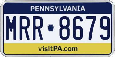 PA license plate MRR8679