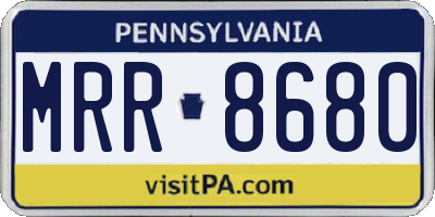 PA license plate MRR8680
