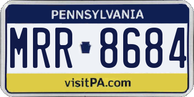 PA license plate MRR8684