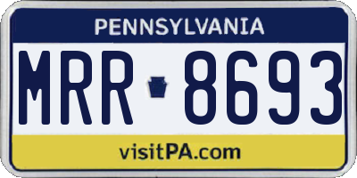 PA license plate MRR8693