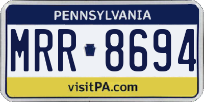 PA license plate MRR8694