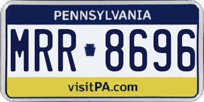 PA license plate MRR8696