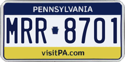 PA license plate MRR8701