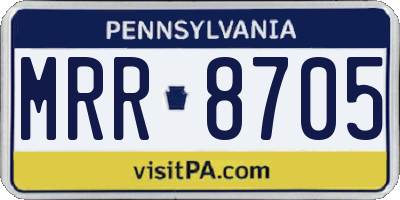 PA license plate MRR8705