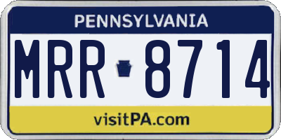 PA license plate MRR8714