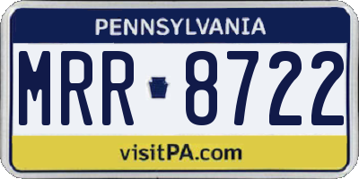 PA license plate MRR8722