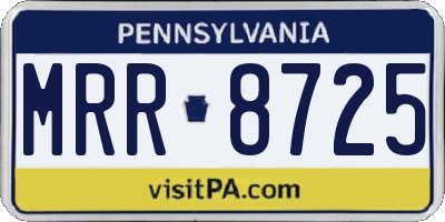PA license plate MRR8725