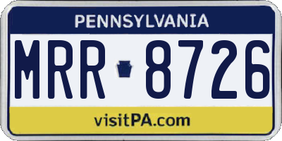 PA license plate MRR8726