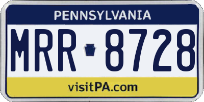PA license plate MRR8728