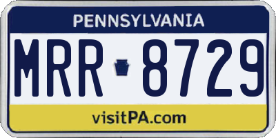 PA license plate MRR8729