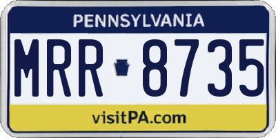 PA license plate MRR8735