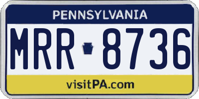 PA license plate MRR8736