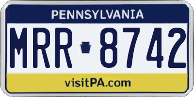 PA license plate MRR8742