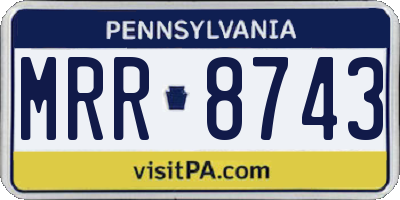 PA license plate MRR8743
