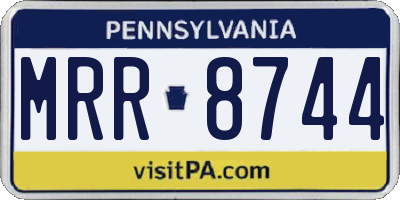 PA license plate MRR8744