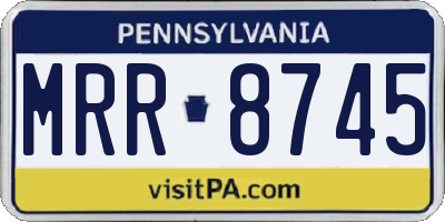 PA license plate MRR8745