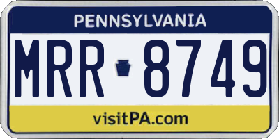 PA license plate MRR8749