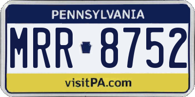 PA license plate MRR8752