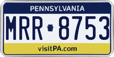 PA license plate MRR8753