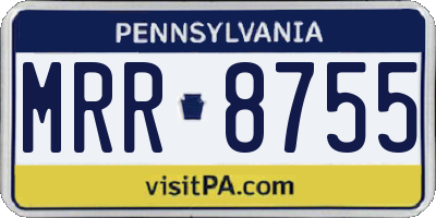 PA license plate MRR8755