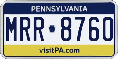 PA license plate MRR8760