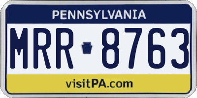 PA license plate MRR8763