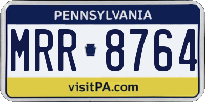 PA license plate MRR8764