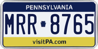 PA license plate MRR8765