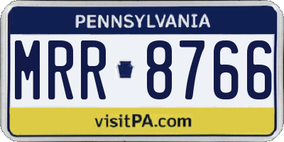 PA license plate MRR8766