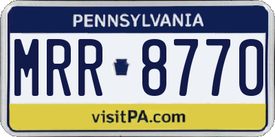 PA license plate MRR8770