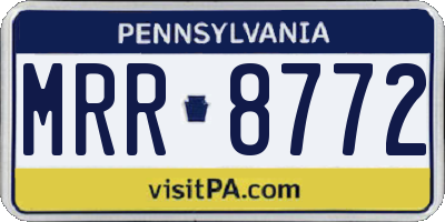 PA license plate MRR8772