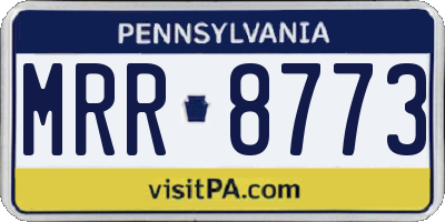 PA license plate MRR8773