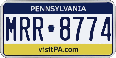 PA license plate MRR8774