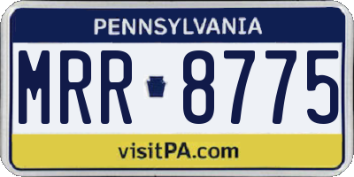 PA license plate MRR8775
