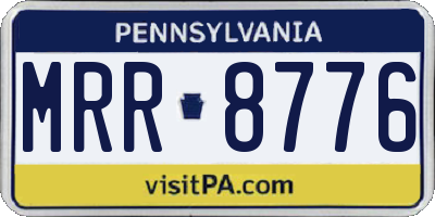 PA license plate MRR8776