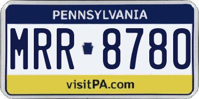 PA license plate MRR8780