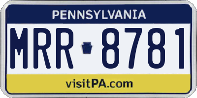 PA license plate MRR8781