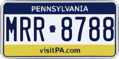 PA license plate MRR8788